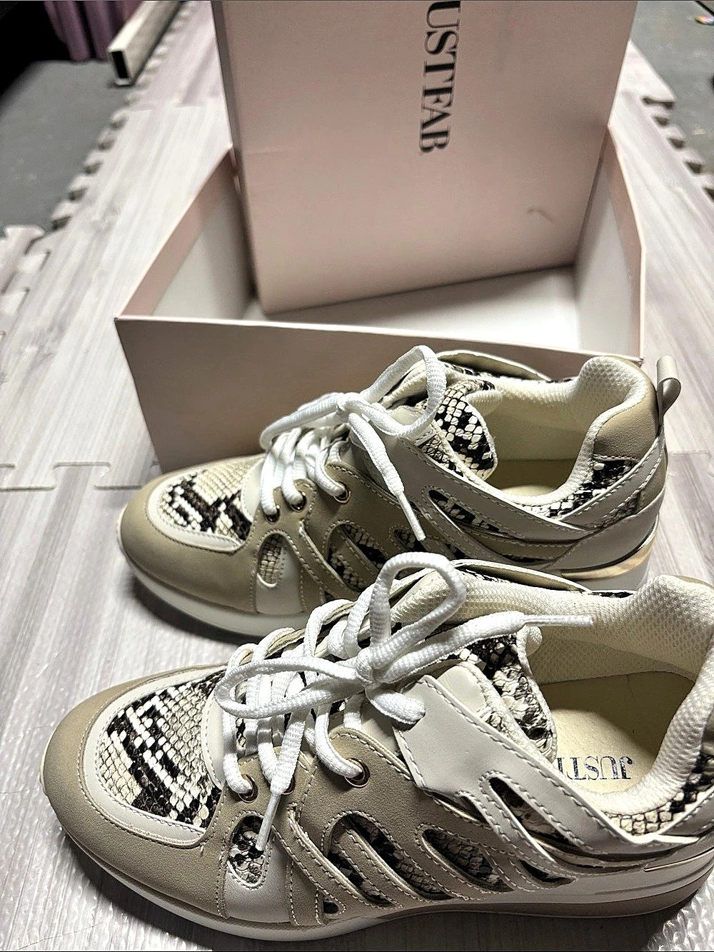 Just Fab Animal Print Sneakers Like New